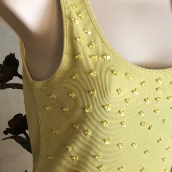 Caslon Front Beaded Lime Tank.   NWOT - Picture 2 of 5